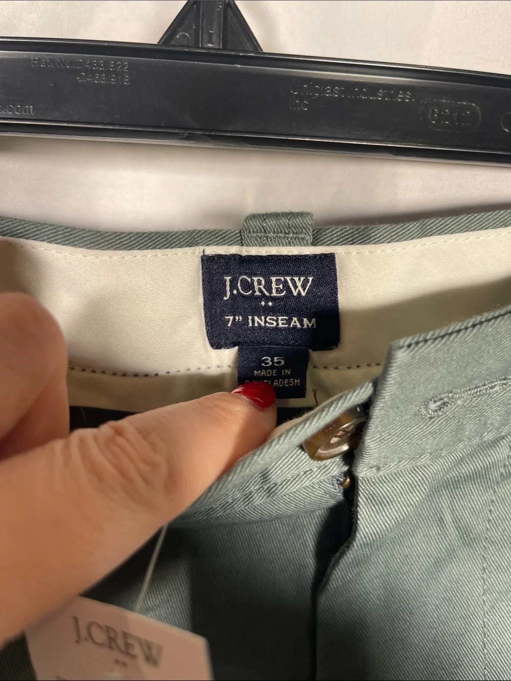 J. CREW MENS FLEX CHINO SHORT GREEN 7” 35 NEW WITH TAGS L0923